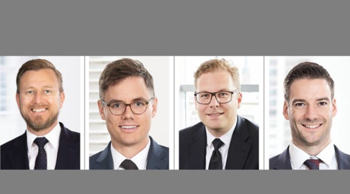 Wachstum bei Wirtschaftskanzlei: Lutz Abel ernennt neue Partner Neue Partner bei Lutz Abel: Björn Weidehaas, Philipp Hoene, Frank Hahn, Dr. Bernd Flucke (v.l.n.r.)