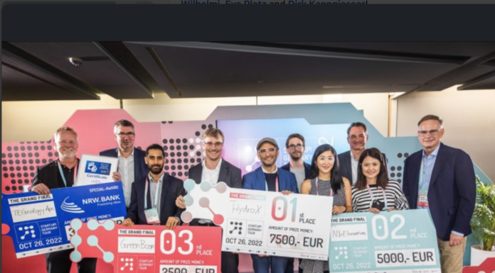 Dänisches Gründerteam erhält Auszeichnung bei Start.up! Germany Tour Die Gewinner der Start.up! Germany Tour beim Finale