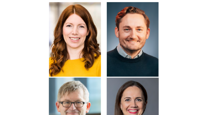 Deeptech und Nachhaltigkeit machen Mut Dr. Anna Christmann MdB (Beauftragte für digitale Wirtschaft und Start-ups des Bundesministeriums für Wirtschaft und Klimaschutz), Dr. Robert Richter (Werk1), Prof. Dr. Helmut Schönenberger (UnternehmerTUM) & Romy Schnelle (High-Tech Gründerfonds)