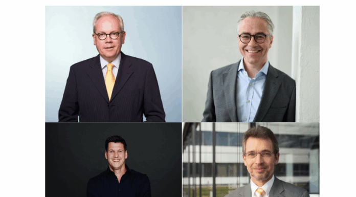 Dr. Hans Atzpodien (Bundesverband der Sicherheits- und Verteidigungsindustrie), Thomas Weinmann (REIA), Christian Hösle (Palladion) & Univ.-Prof. Dr.-Ing. Geralt Siebert (Universität der Bundeswehr München)