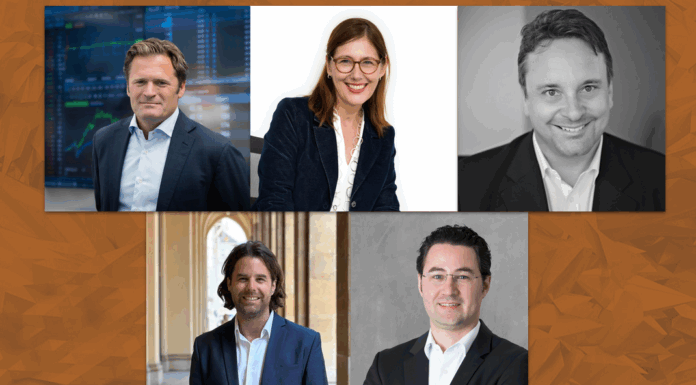 Adam Kostyál (Nasdaq Stockholm), Regina Hodits (Angelini Ventures), Hubert Birner (TVM Capital Life Science), Mathias Klozenbücher (FCF) & Dr Thomas Raueiser (NRW.Bank)