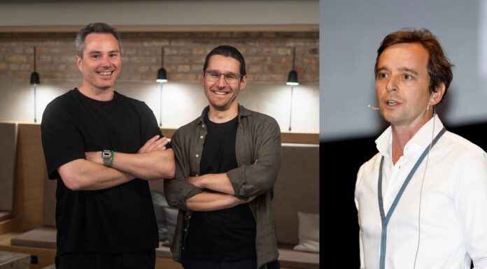 Die Gründer von Amass: Dr. Alexander Junge und Henrik Jensen sowie Investor Dr. Christian Thirion (r.). (c) Amass/Dr. Christian Thirion