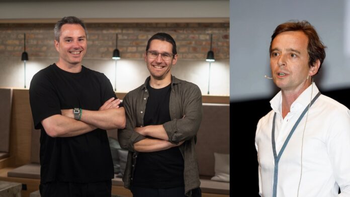 Die Gründer von Amass: Dr. Alexander Junge und Henrik Jensen sowie Investor Dr. Christian Thirion (r.). (c) Amass/Dr. Christian Thirion