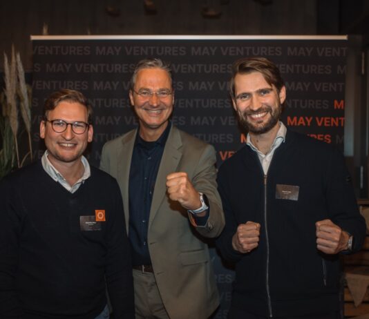 Dr. Alex von Frankenberg schließt sich dem KI-Fonds May Ventures an – Max Derpa, Dr. Alex von Frankenberg, Dominik Lohle (v.l.n.r.) (c) May Ventures
