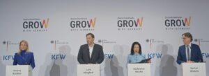 Verena Köttker (KfW), Lars Klingbeil, Katherina Reiche und Stefan Wintels (KfW)