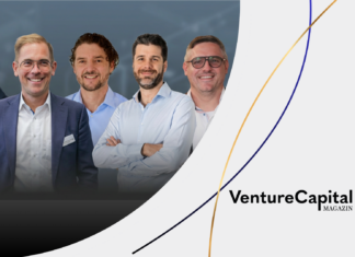 11 Mio. Euro für Physical AI: Wie FLEXOO Hardware zum Sprechen bringen will Das FLEXOO-Gründungsteam (v.l.n.r.:): Sieer Angar (© Atelier Raffler Photographie), Dr. Michael Kröger (© Lukas Adler), Dr. Mathieu Turbiez, Dr. Jean-Charles Flores und Dr. Janusz Schinke