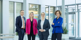 Der Vorstand der NRW.BANK (v.l.n.r.): Dr. Peter Stemper, Johanna Antonie Tjaden-Schulte, Gabriela Pantring und Claudia Hillenherms (c) NRW.Bank