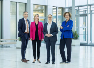 Der Vorstand der NRW.BANK (v.l.n.r.): Dr. Peter Stemper, Johanna Antonie Tjaden-Schulte, Gabriela Pantring und Claudia Hillenherms (c) NRW.Bank