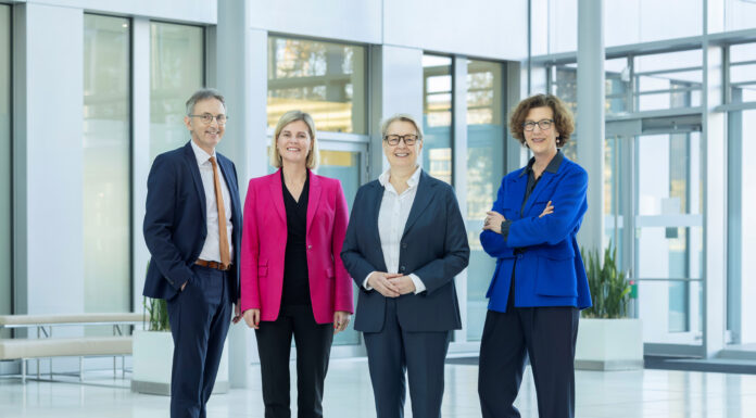 Der Vorstand der NRW.BANK (v.l.n.r.): Dr. Peter Stemper, Johanna Antonie Tjaden-Schulte, Gabriela Pantring und Claudia Hillenherms (c) NRW.Bank