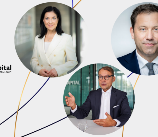 Dr. Jörg Goschin, Vorsitzender der Geschäftsführung, KfW Capital; Bundesfinanzminister Lars Klingbeil und Bundeswirtschaftsministerin Katherina Reiche (c) KfW Capital, Bundesregierung/Jesco Denzel, Presse- und Informationsamt der Bundesregierung