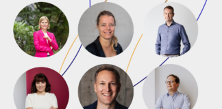 Johanna Antonie Tjaden- Schulte (NRW.Bank), Barbara Dombay (BayStartUP), Markus Lehmann (IBB Ventures), Katja Ruhnke (BAND), Christian Meermann (Cherry Ventures) & Christoph J. Stresing (Startup-Verband)