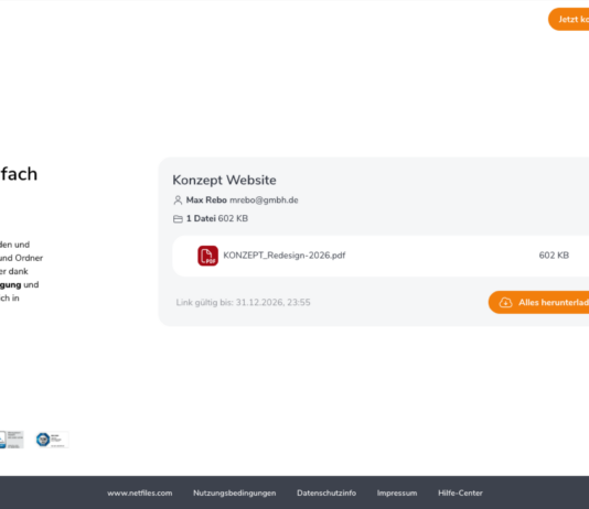 Empfänger erhalten Ihre Dateien ganz einfach: Ohne Konto, ohne Registrierung, ohne Hürden. (c) netfiles