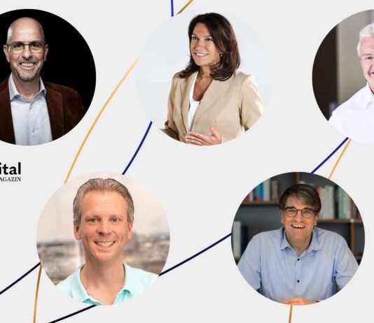 Bernhard Kugel (S-UBG Aachen), Natascha Grosser (Private Equity Forum NRW), Willi Mannheims (eCapital, entrepreneurial Partners), Simon Schneider (neoteq ventures) & Dr. Peter Wolff (EnjoyVenture Management)