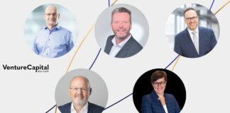 Sören Schuster (TGFS Technologiegründerfonds Sachsen), Frank Tappert (Sächsische Beteiligungsgesellschaft), Dirk Panter (Staatsminister im Sächsischen Staatsministerium für Wirtschaft, Arbeit, Energie und Klimaschutz), Markus H. Michalow (MBG Sachsen) & Susanne Stump (futureSAX)