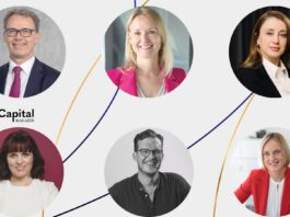 Christoph Büth (NRW.Bank), Dr. Carolin Gabor (Caesar Ventures Management), Jelena Markovic (TGW Logistics Ventures), Jan Miczaika (HV Capital), Katja Ruhnke (CK­ Venture Capital und Business Angels Deutschland (BAND)) und Monika Steger (Bayern Kapital)