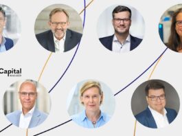 Christian Gnam (IZB), Prof. Dr. Ralf Huss (BioM), Dr. Thomas Welfers (DITEC), Dr. Joanna Stachnik (TZDO), Dr. Ulf-Marten Schmieder (Technologiepark Weinberg Campus), Dr. Christina Quensel (Campus Berlin-Buch) und Martin Nätscher (WITENO)