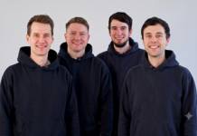 Die Logistikbude-/Loopario-Gründer Dr. Philipp Hüning, Michael Koscharnyj, Patrik Elfert und Jan Möller