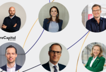 Wanted: Mehr Kapital für deutsche Scale-ups Christian Miele (Headline), Verena Pausder (Startup-Verband), Jan Miczaika (HV Capital), Stefan Maassen (Deutsche Börse), Tibor Kossa (Goldman Sachs) & Nadia Calviño (EIB)