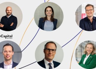 Wanted: Mehr Kapital für deutsche Scale-ups Christian Miele (Headline), Verena Pausder (Startup-Verband), Jan Miczaika (HV Capital), Stefan Maassen (Deutsche Börse), Tibor Kossa (Goldman Sachs) & Nadia Calviño (EIB)