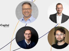 Dr. Claas Heise (NRW.Bank), Dr. Markus Schillo (EIF), Markus Pflitsch (Terra Quantum) & Dr. Thomas Luschmann (Peak Quantum)