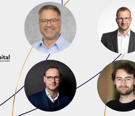 Dr. Claas Heise (NRW.Bank), Dr. Markus Schillo (EIF), Markus Pflitsch (Terra Quantum) & Dr. Thomas Luschmann (Peak Quantum)