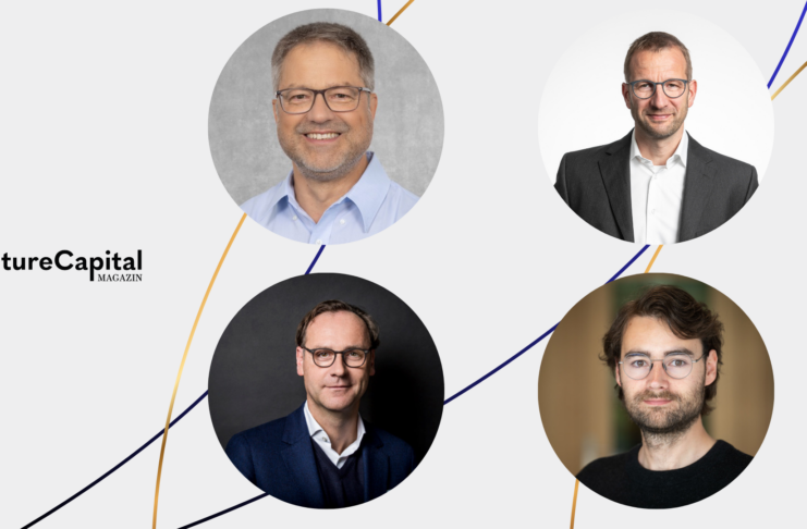 Ein Quantum Zukunft Dr. Claas Heise (NRW.Bank), Dr. Markus Schillo (EIF), Markus Pflitsch (Terra Quantum) & Dr. Thomas Luschmann (Peak Quantum)