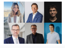 Carolin Schmied (Konzern Versicherungskammer), Philipp Belli (WWK Versicherungen), Alexander Huynh (QAware), Dr. Klaus Driever (ITHM, Allianz), Martin Gräfer (Die Bayerische) & Sascha Poggemann (Nice Cognigy)