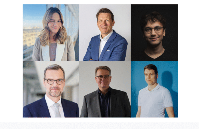 Carolin Schmied (Konzern Versicherungskammer), Philipp Belli (WWK Versicherungen), Alexander Huynh (QAware), Dr. Klaus Driever (ITHM, Allianz), Martin Gräfer (Die Bayerische) & Sascha Poggemann (Nice Cognigy)